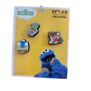 Crocs Jibbitz Charms Sesame Street Cookie Monster Elmo Oscar The Grouch 3 Pack